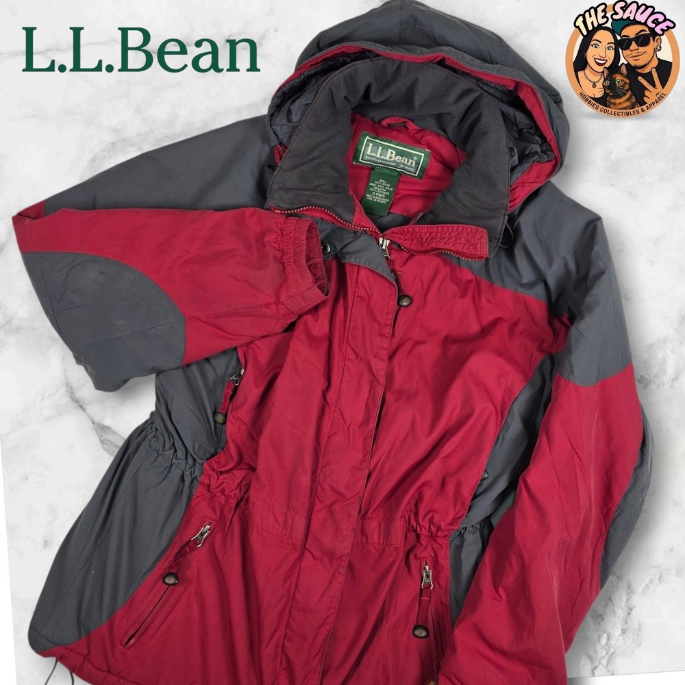 LL Bean Vintage Ski Jacket‎ Womens Medium Primaloft Red Insulated Winter Coat